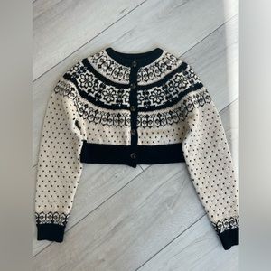 Nasty Gal Floral Fairisle Cropped Cardigan